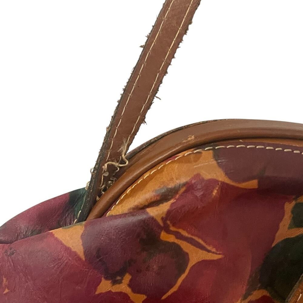 Patricia Nash Antique Floral Leather Round Metal Crossbody Bag Purse - Picture 9 of 11